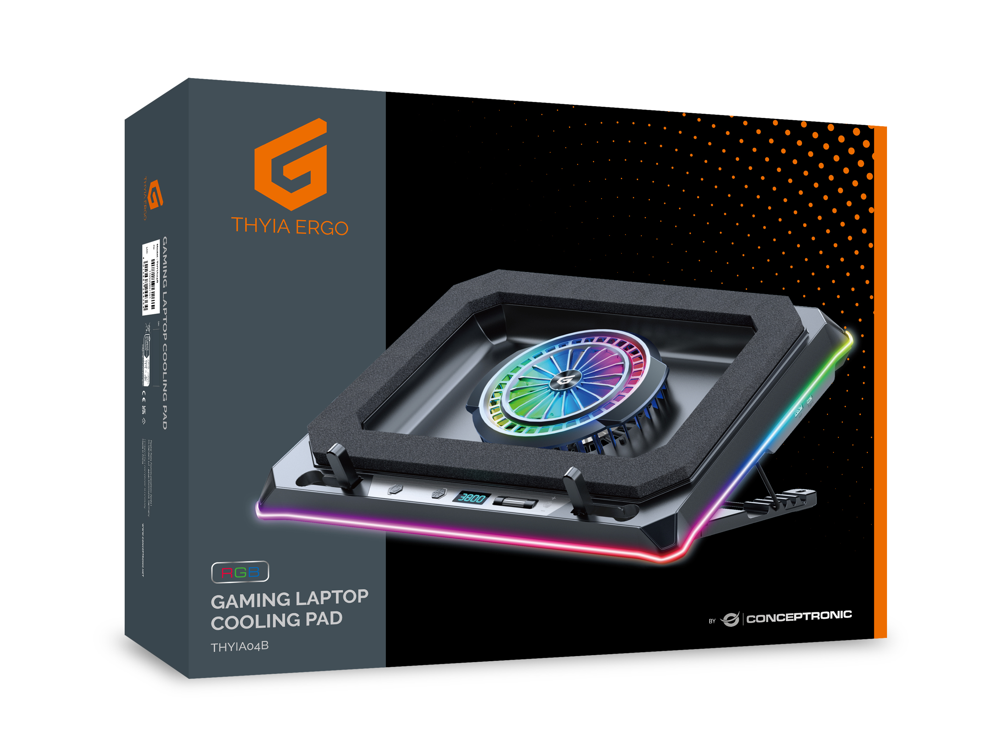 Conceptronic THYIA04B base di raffreddamento per laptop 48,3 cm (19) 1700 Giri/min Nero