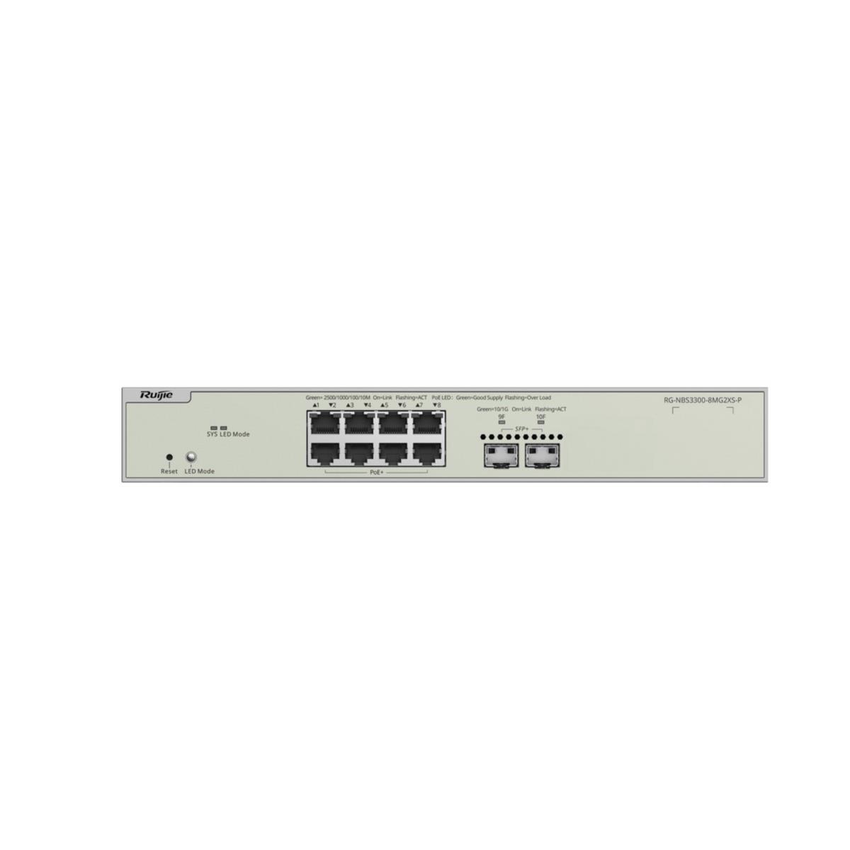 Reyee RG-NBS3300-8MG2XS-P L2+ Cloud Managed Switch - Switch - 8-Port