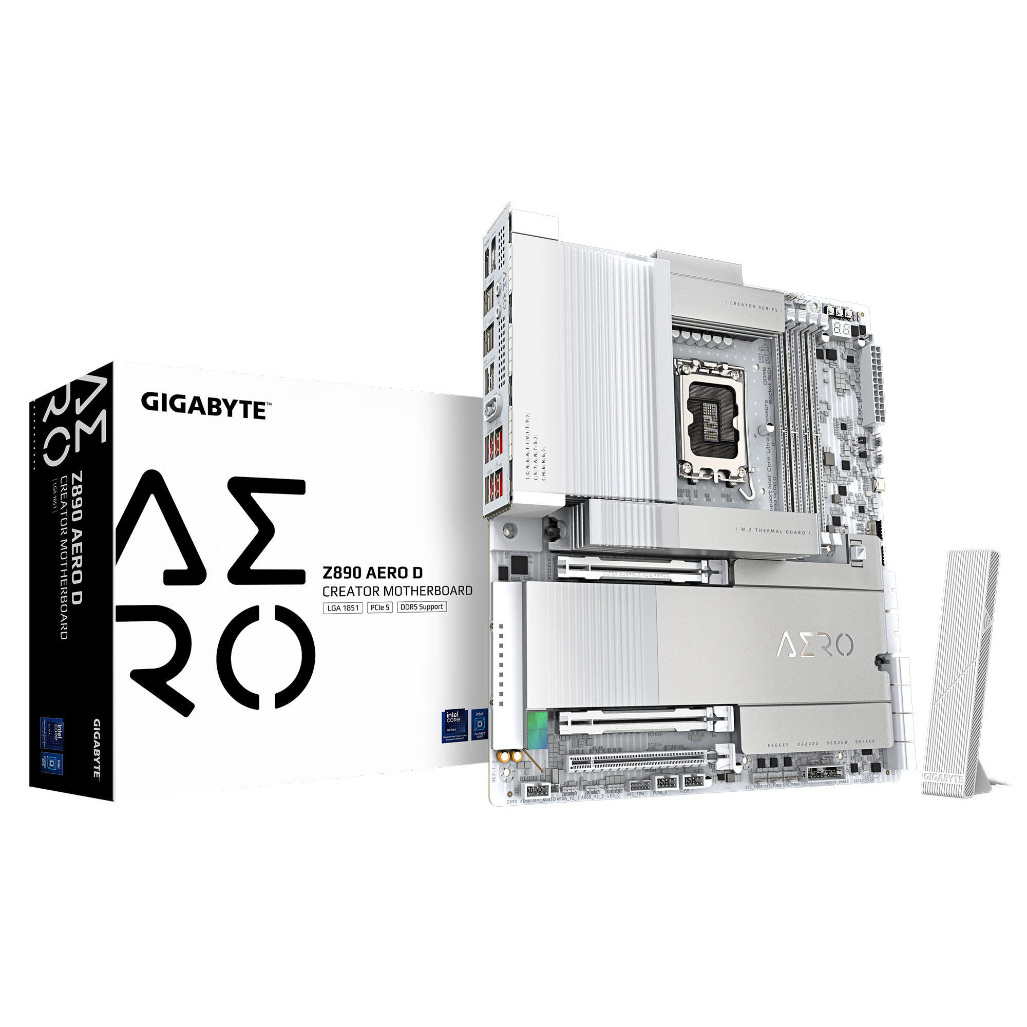 Gigabyte Z890 AERO D - Motherboard - ATX - LGA1851-Sockel - Z890 Chipsatz - USB 3.2 Gen 2, USB 3.2 Gen 1, USB4 - 2 x 2.5 Gigabit LAN, Bluetooth, Wi-Fi 7 - Onboard-Grafik (CPU erforderlich)