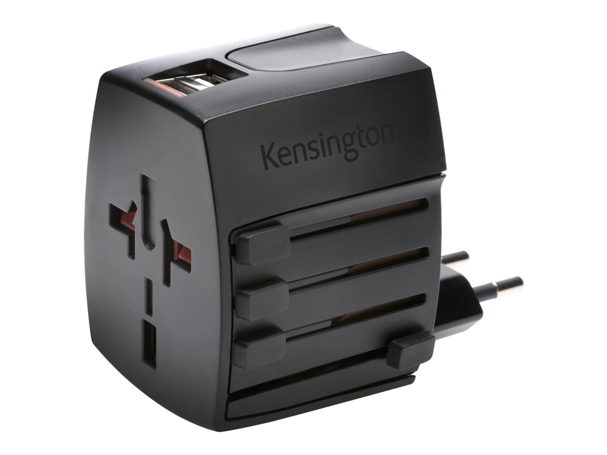 Kensington International Travel Adapter - Netzteil (BS 1363, NEMA 1-15, Eurostecker, AS/NZS 3112, 2 x USB)