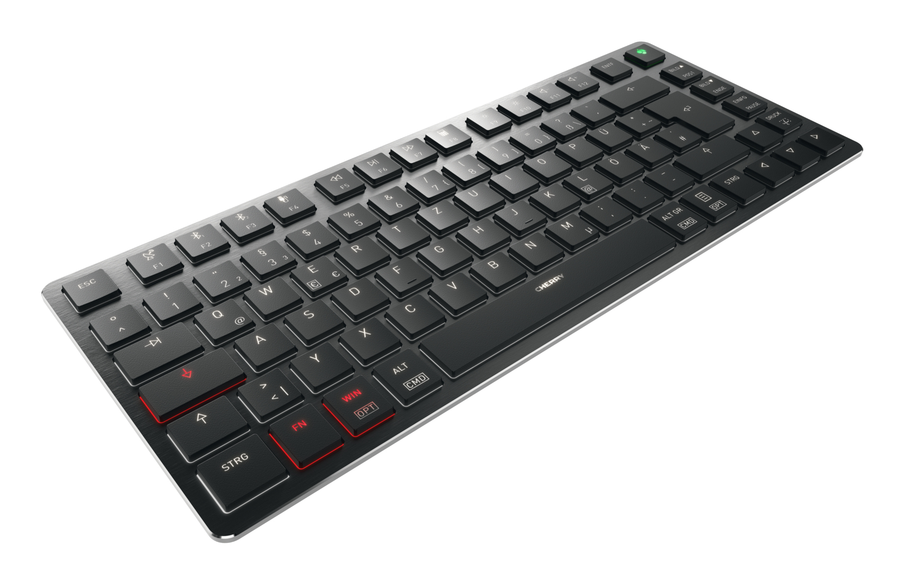 CHERRY KW X ULP 2.0 MINI clavier maison/bureau USB + RF Wireless + Bluetooth QWERTZ Allemand Noir