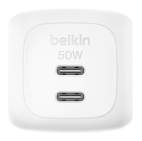 Belkin BOOSTCHARGE 50W DUAL USB-C PD WALL CHARGER WITH PPS WHT