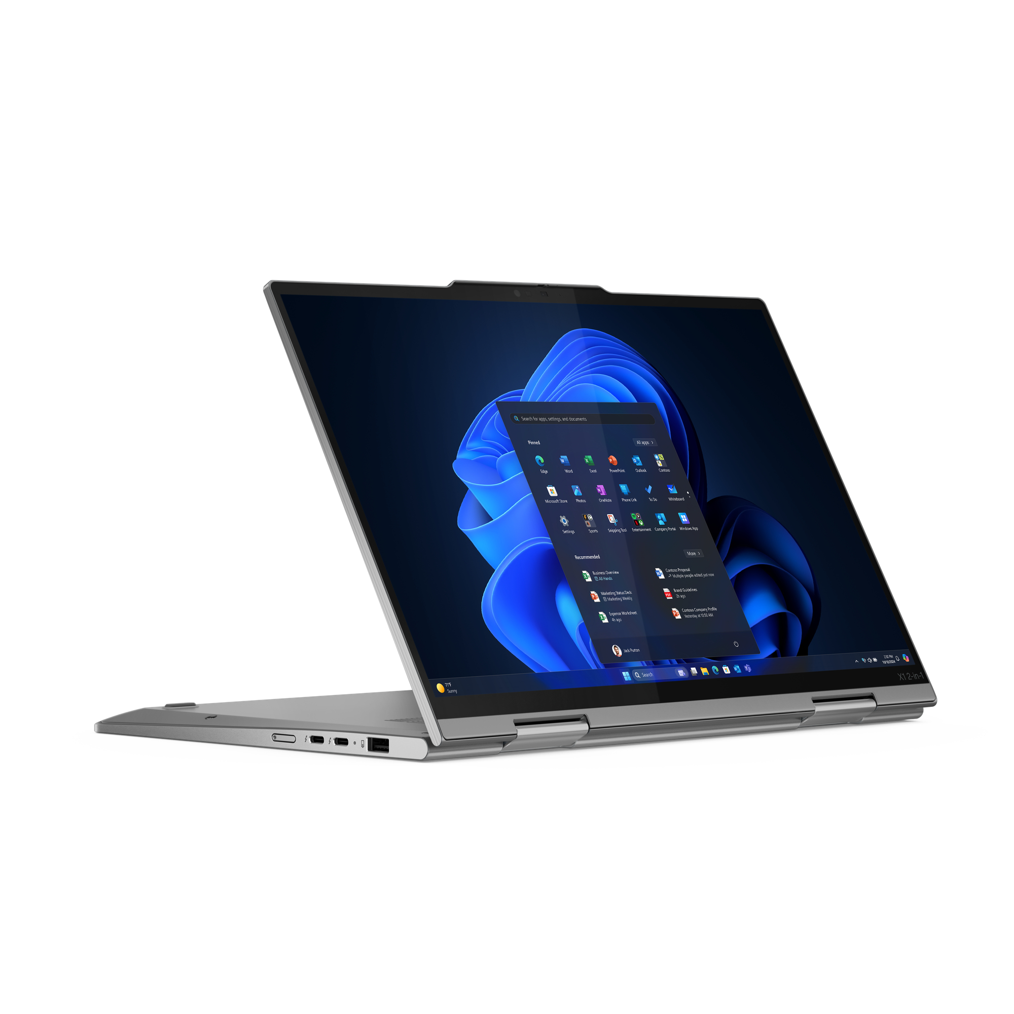 Lenovo ThinkPad X1 2-in-1 Gen 10 Copilot+ PC Intel Core Ultra 7 258V Hybride (2-en-1) 35,6 cm (14) �cran tactile 2.8K 32 Go LPDDR5x-SDRAM 1 To SSD Wi-Fi 7 (802.11be) Windows 11 Pro Allemand Gris
