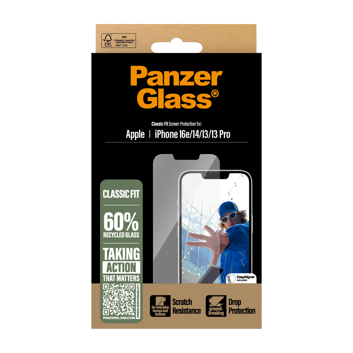 PanzerGlass Bildschirmschutz f�r Handy - Klassische Passform mit EasyAligner