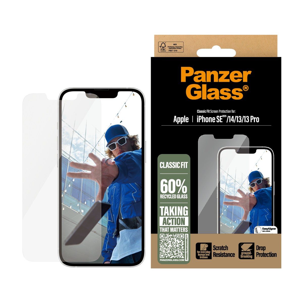 PanzerGlass Bildschirmschutz f�r Handy - Klassische Passform mit EasyAligner