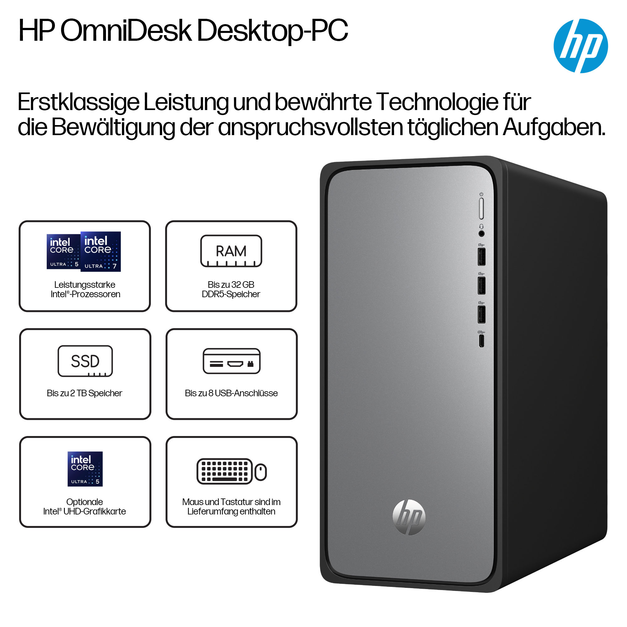 HP OmniDesk M02-0052ng - Tower - Core i5 i5-14400 / 2.5 GHz