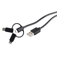 ShiverPeaks USB Lade-Sycn Kabel 3in1 schwarz 2.0m 14-15035 - Kabel - Digital/Daten