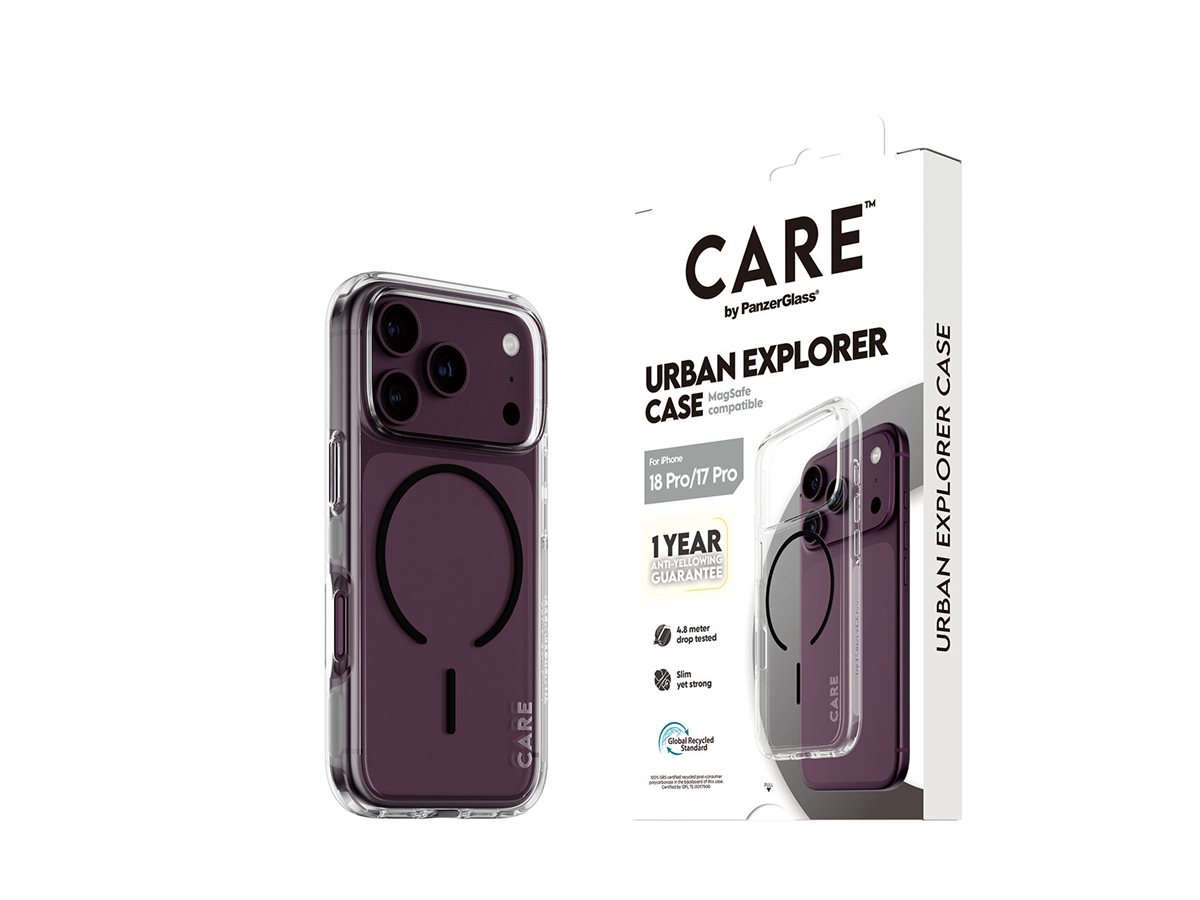PanzerGlass CARE by � Urban Explorer Case Transparent w. Black MagSafe iPhone 18 Pro | 17 Pro coque de protection pour t�l�phones portables Housse