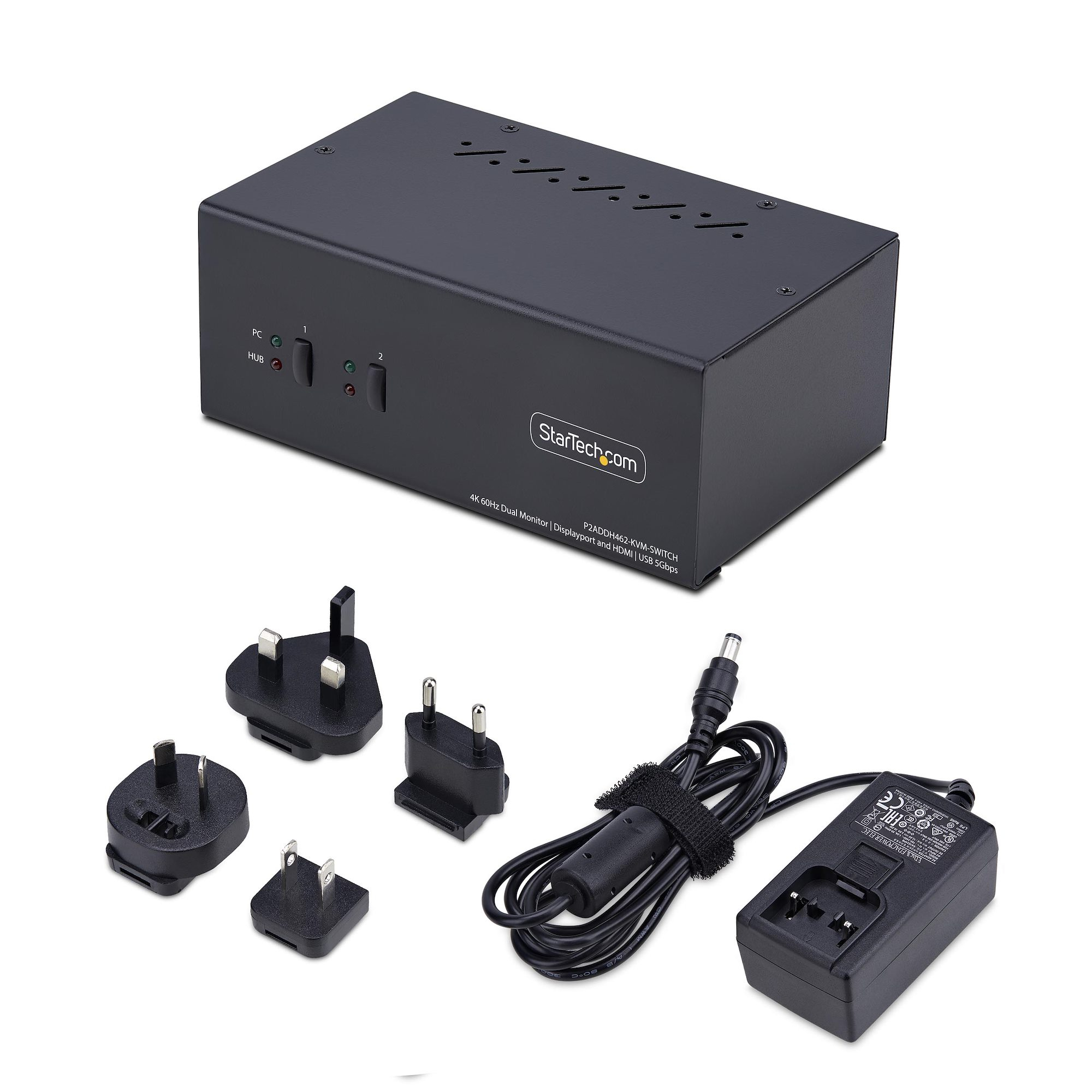 StarTech.com 2-Port Dual-Monitor DisplayPort en HDMI KVM Switch, 4K 60Hz