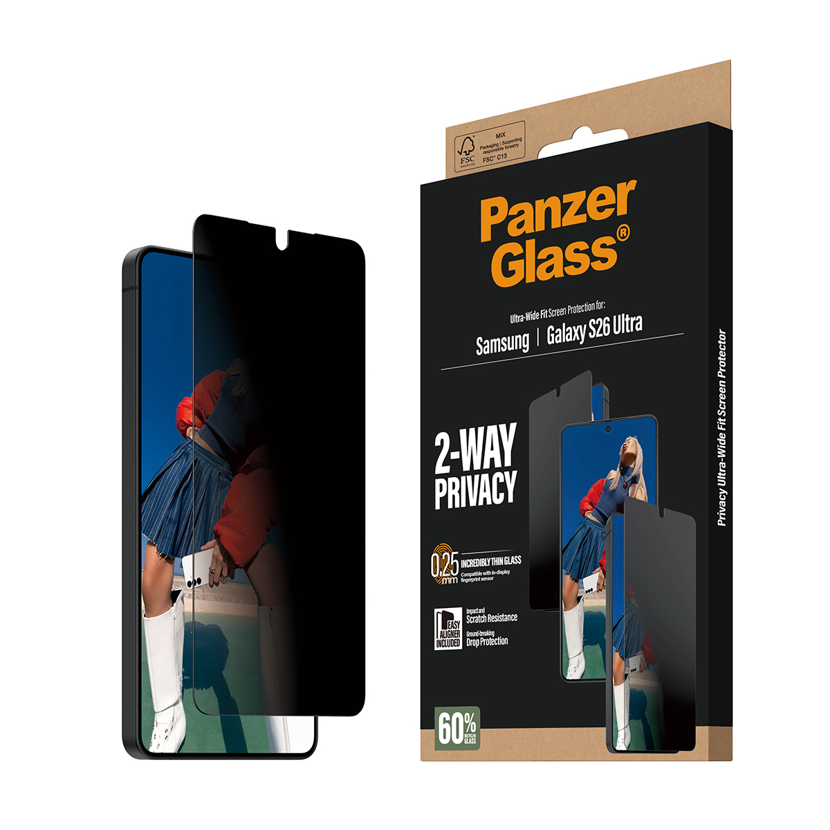 PanzerGlass Bildschirmschutz f�r Handy - ultrabreite