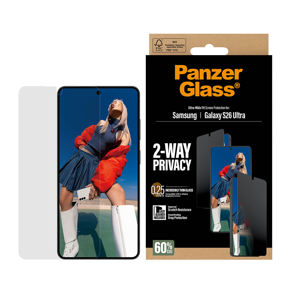 PanzerGlass Bildschirmschutz f�r Handy - ultrabreite