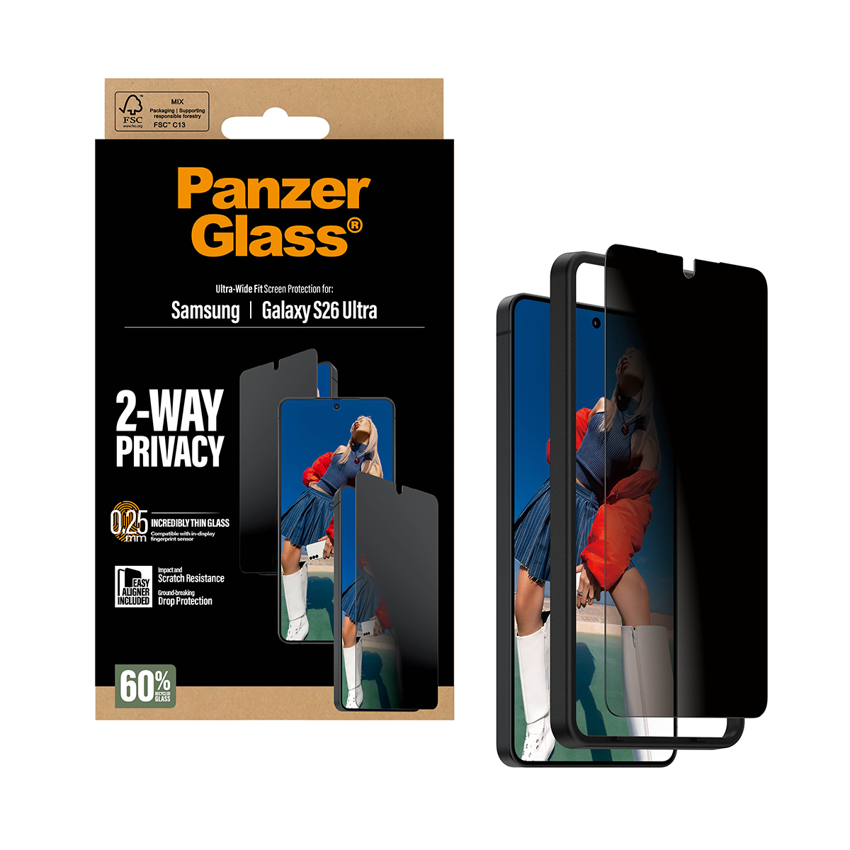 PanzerGlass Bildschirmschutz f�r Handy - ultrabreite