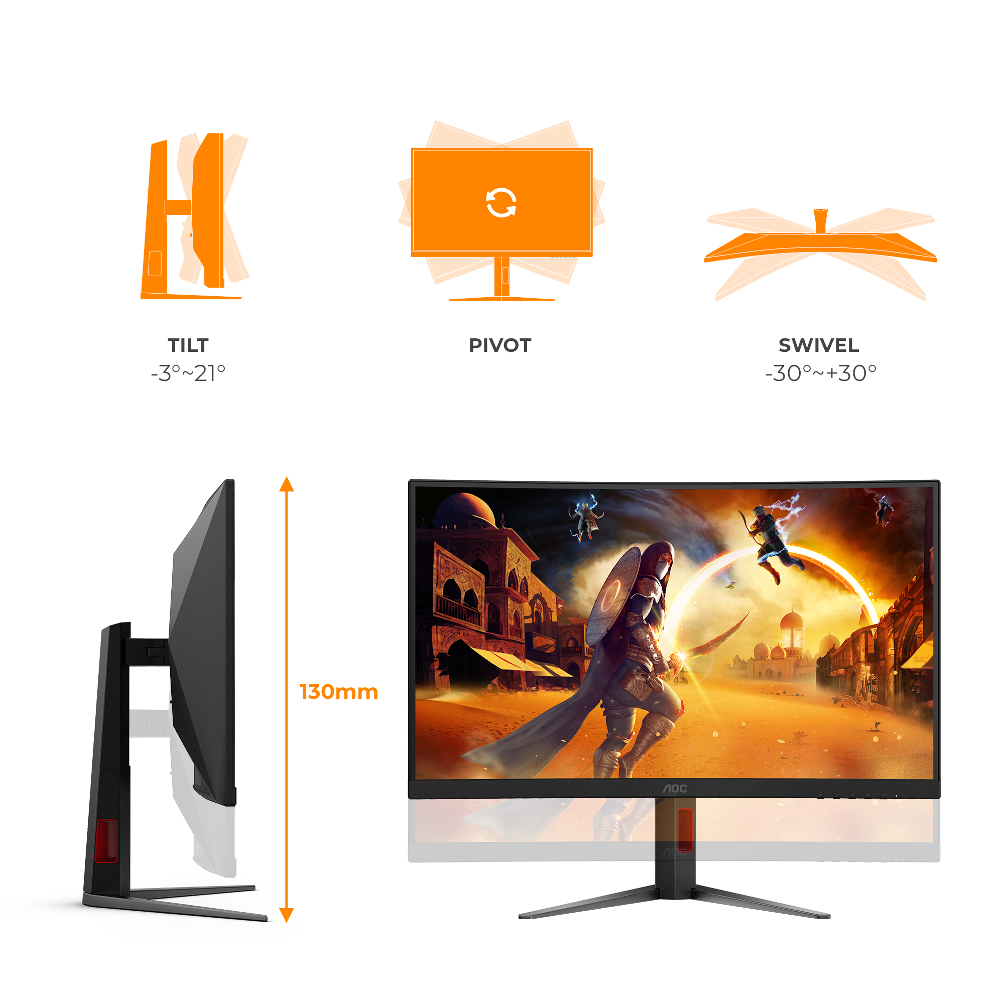 AOC G4 C27G4Z2 computer monitor 68.6 cm (27) 1920 x 1080 pixels Full HD LCD Black, Red
