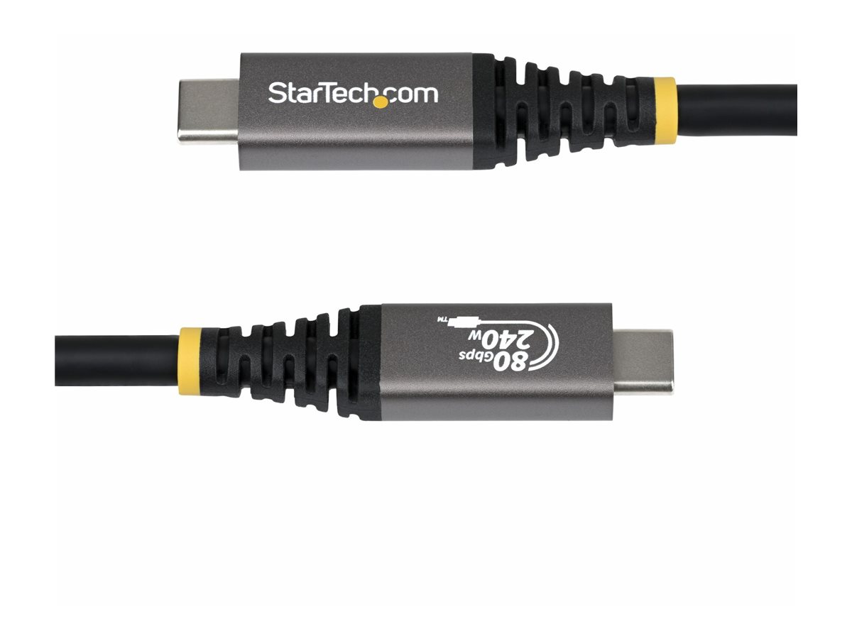 StarTech.com 1m (3ft) USB4 Cable, 80Gbps, USB-IF Certified USB-C Cable, 240W PD, 8K 120Hz/4K 240Hz DP2.1 DP80, TPE Jacket, Thunderbolt 4 Compatible - Black USB-C Cord