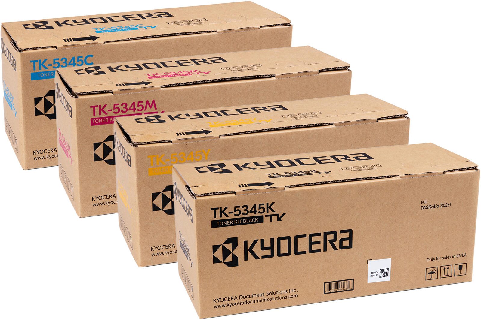Kyocera Original TK-5345 Toner 4er Set - BK/C/M/Y - 17.000/9.000 Seiten - Original - Tonereinheit