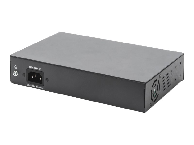 Digitus Commutateur Gigabit 8 ports avec 6 ports PoE, 2 x RJ45, 2 x SFP Uplink, 802.3af/at/bt