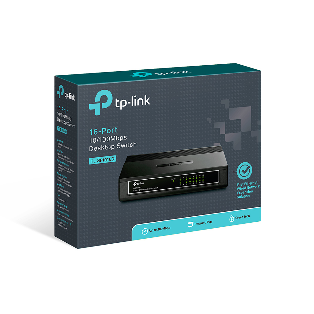 TP-LINK Switch 16x FE TL-SF1016D V7.4 - Switch - 0,1 Gbps