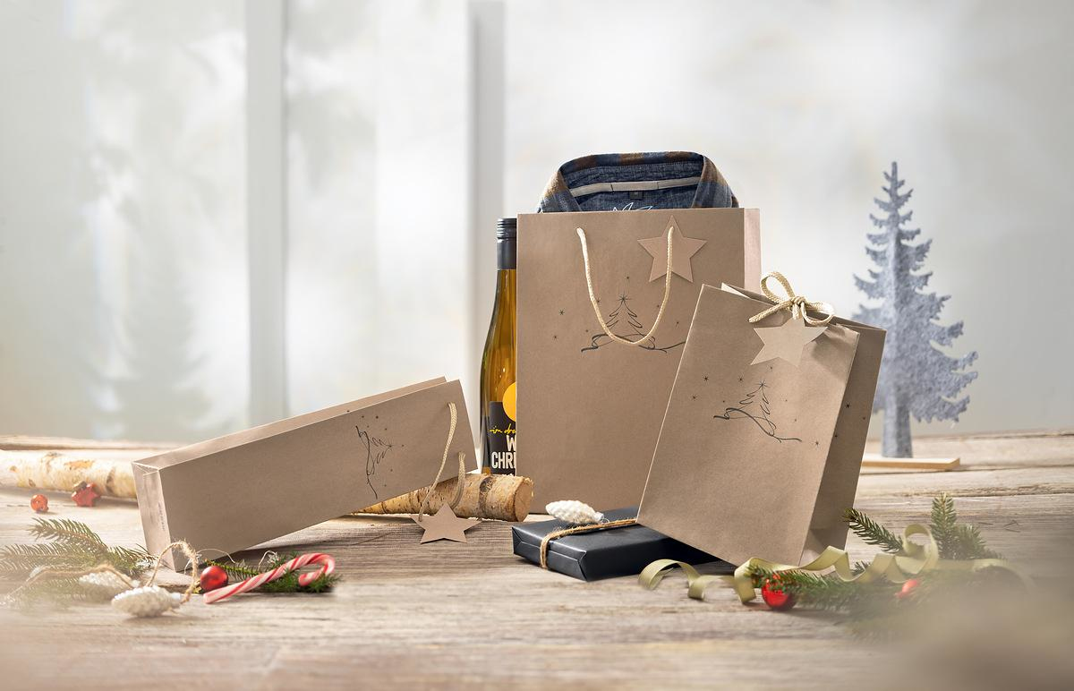 Sigel GT038 - Geschenkverpackungstasche - Braun - Abbildung - Papier - Weihnachten - Weihnachten