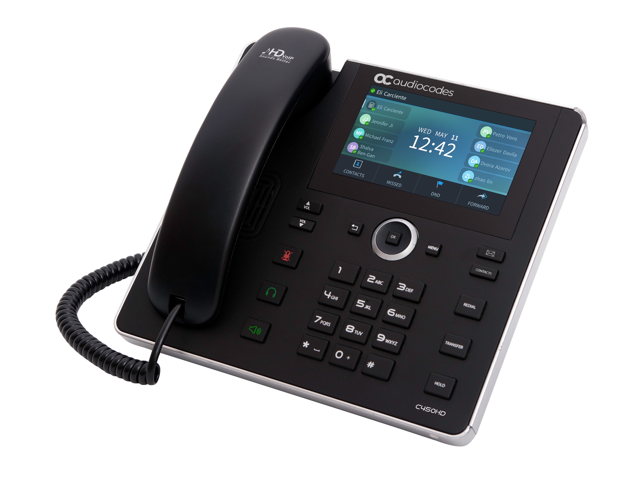 AudioCodes C450HD telefono IP Nero 8 linee TFT