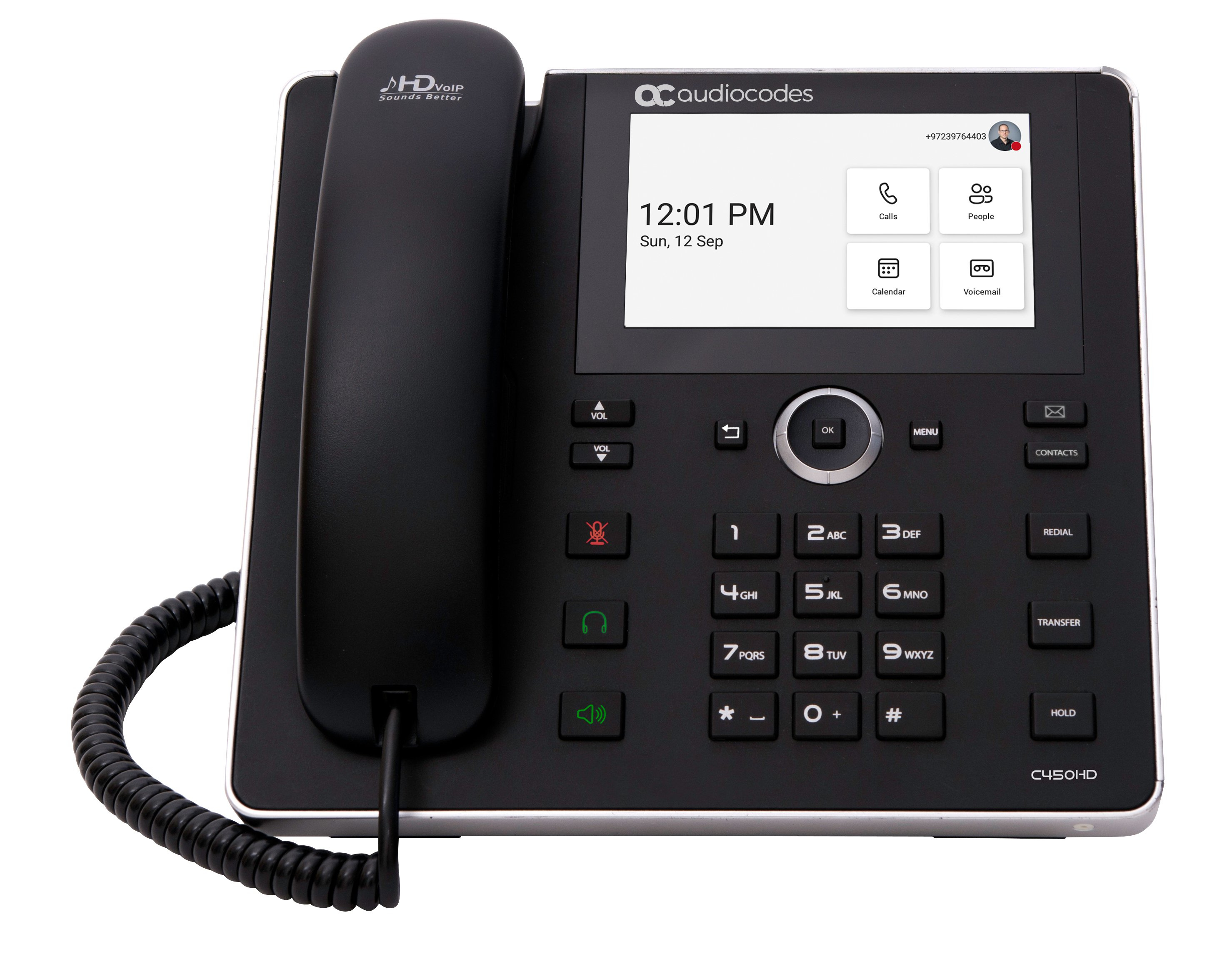 AudioCodes C450HD telefono IP Nero 8 linee TFT