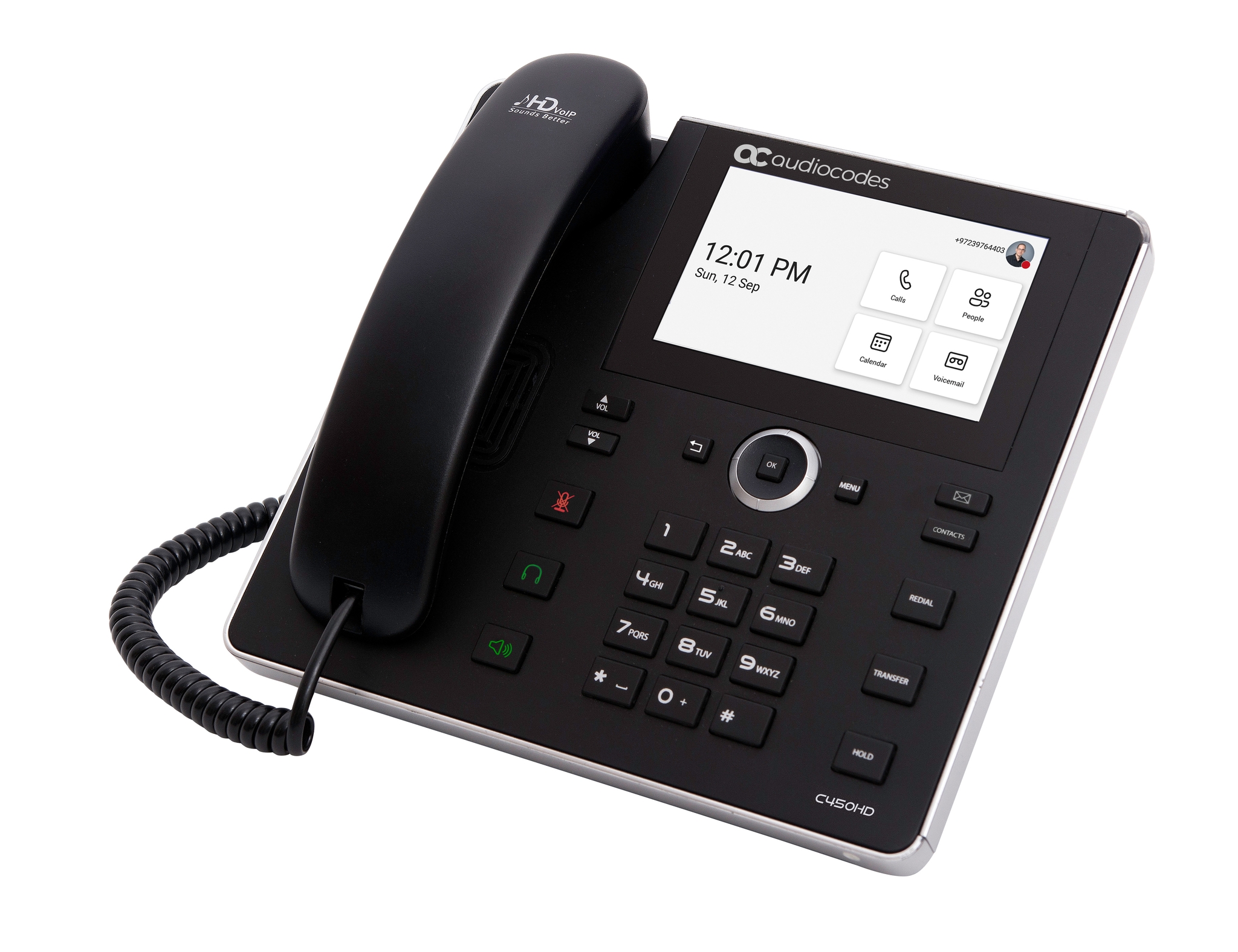 AudioCodes C450HD telefono IP Nero 8 linee TFT