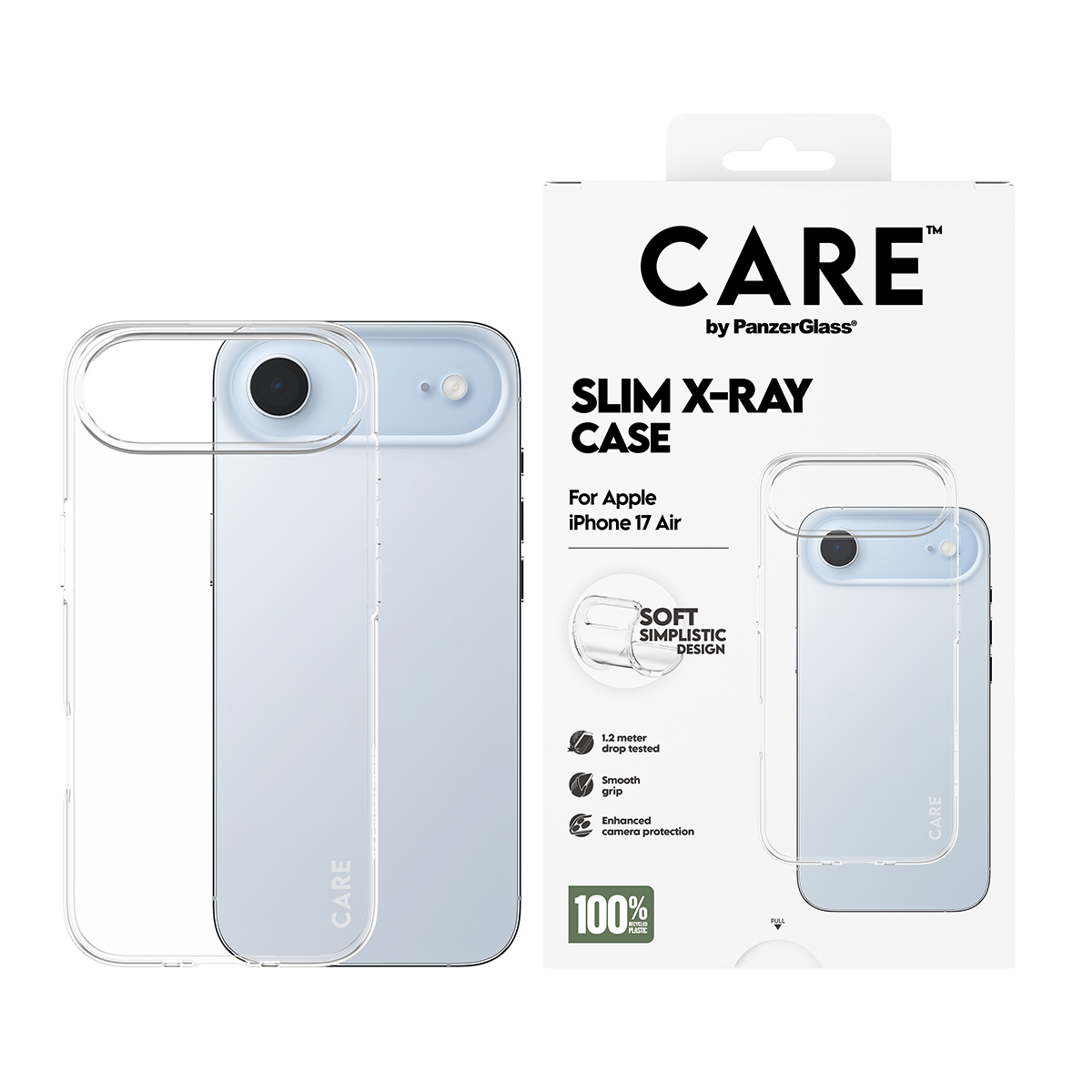PanzerGlass CARE by � Fashionable Case Transparent X-Ray Soft Basic iPhone 17 Air coque de protection pour t�l�phones portables Housse