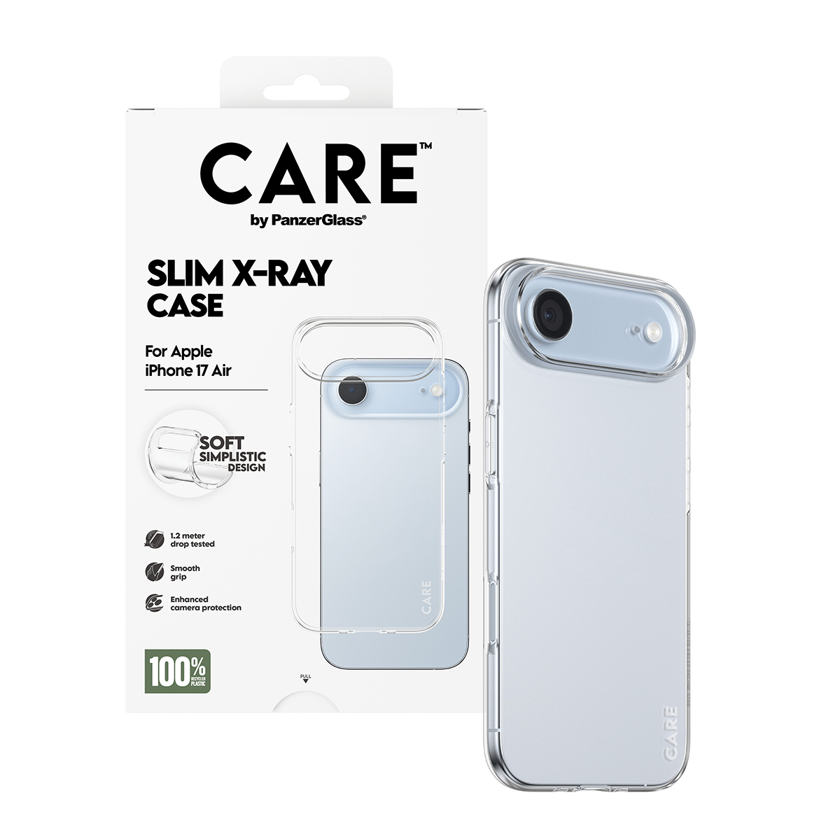 PanzerGlass CARE by � Fashionable Case Transparent X-Ray Soft Basic iPhone 17 Air coque de protection pour t�l�phones portables Housse