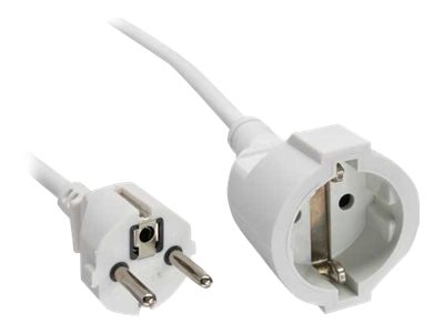 InLine Power extension cable, white, 7m