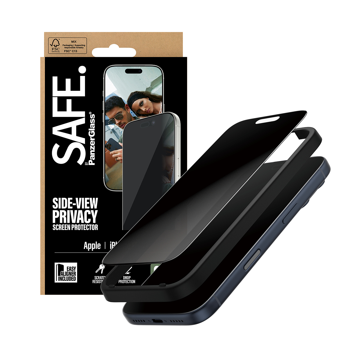 PanzerGlass SAFE. Privacy Screen Protector iPhone 17 Pro Ultra-Wide Fit