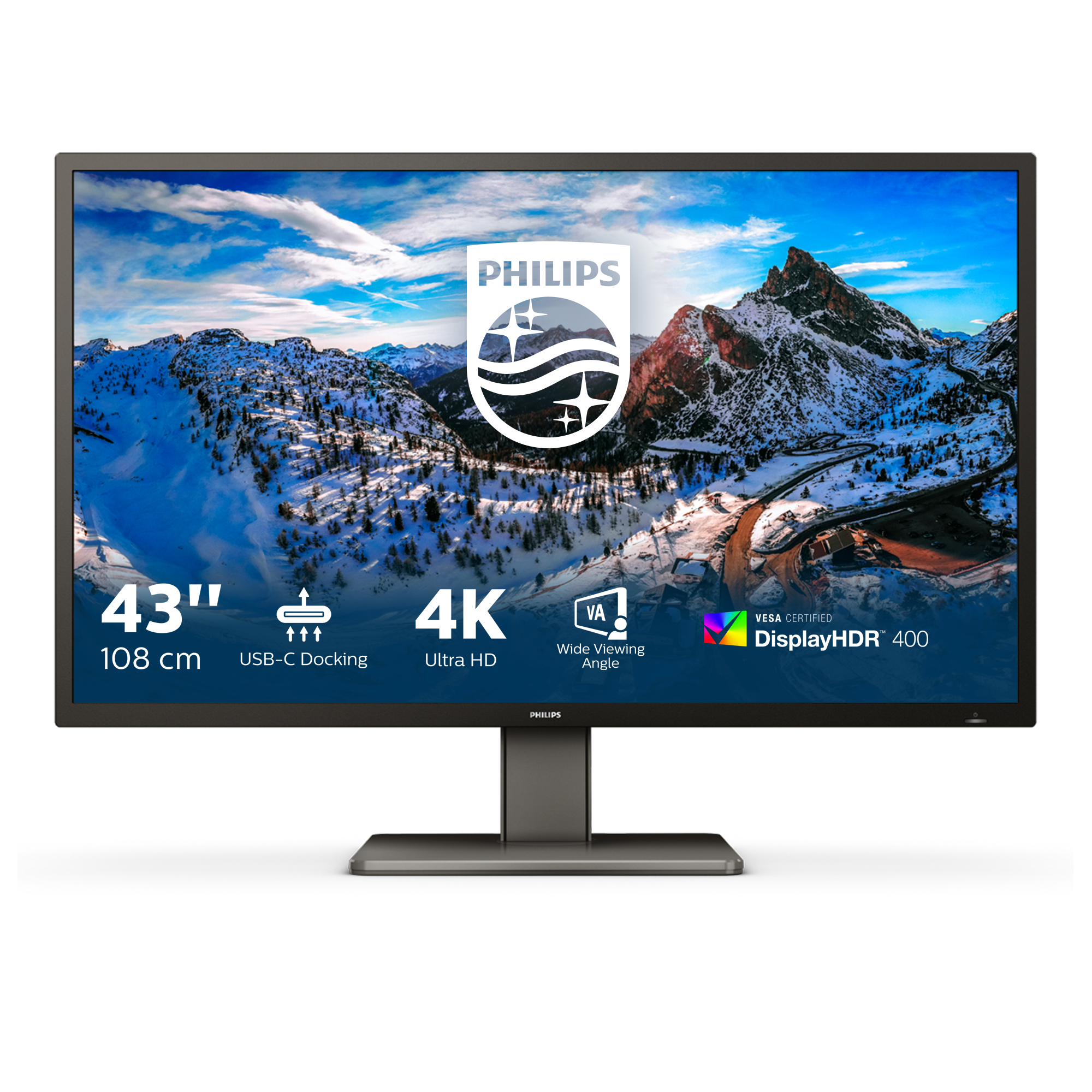 Philips P Line 439P1/00 LED display 108 cm (42.5) 3840 x 2160 pixels 4K Ultra HD Black