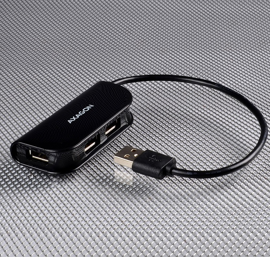 AXAGON HUE-X4B - USB 2.0 - USB 2.0 - 480 Mbit/s - Schwarz - 0,2 m - USB