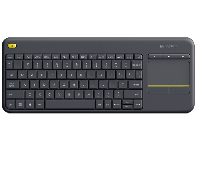 Logitech K400 Plus Tv - Mini - Kabellos - RF Wireless - QWERTY - Schwarz