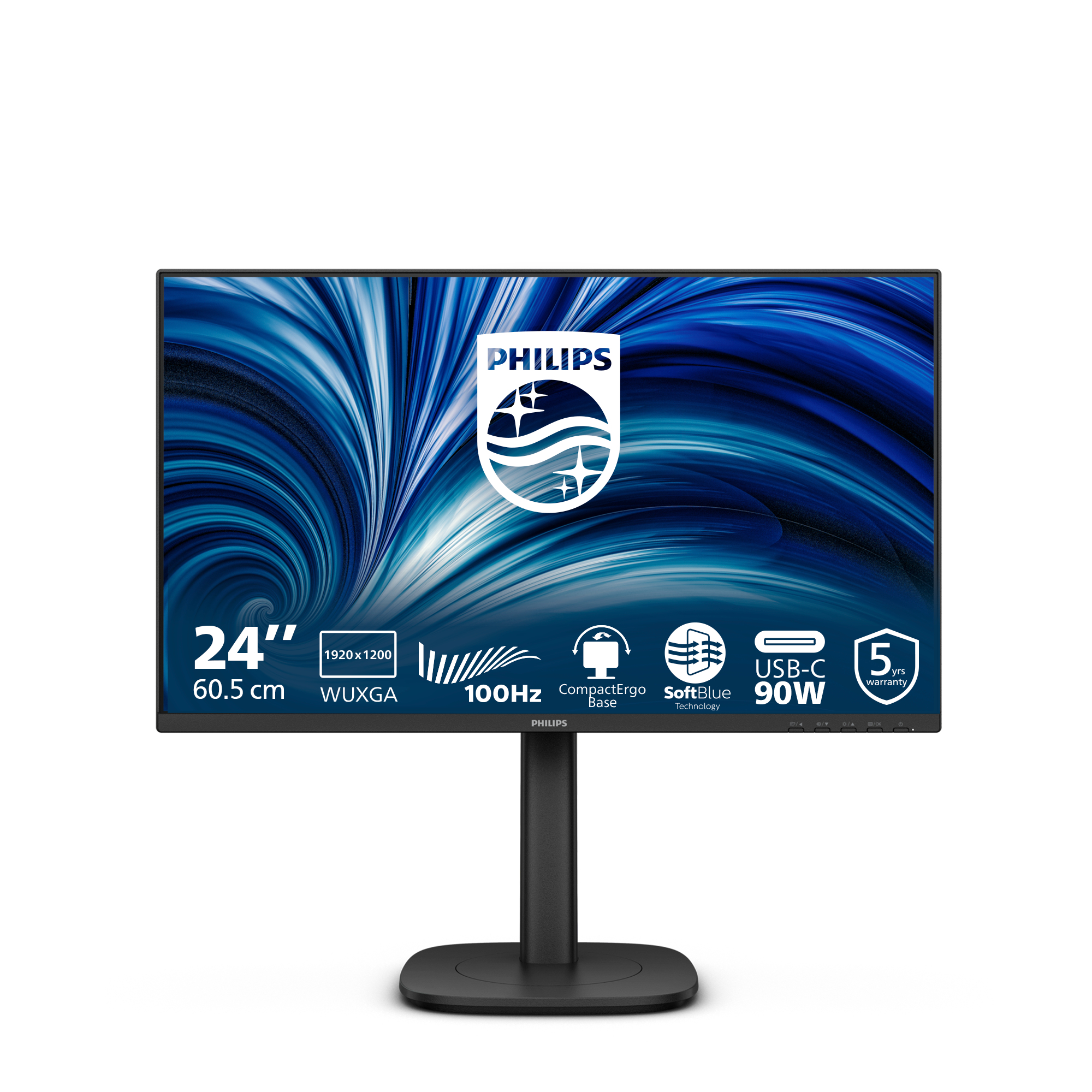 Philips 3000 series 24B2U3301D/00 computer monitor 61.2 cm (24.1) 1920 x 1200 pixels WUXGA LCD Black