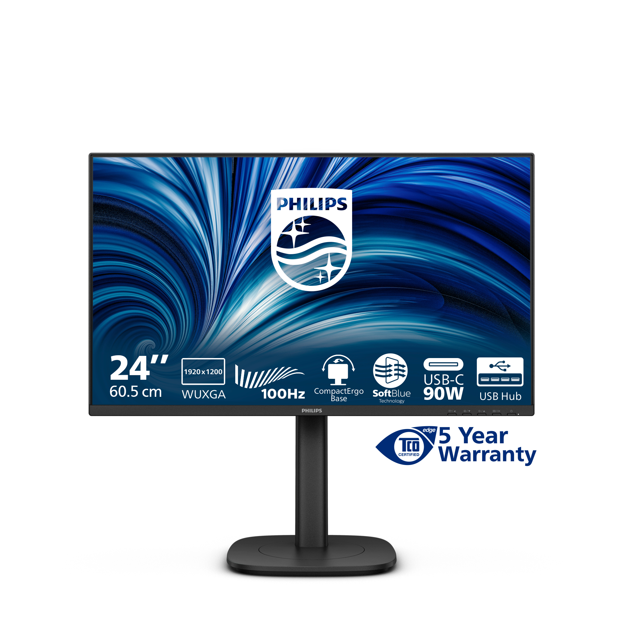 Philips 3000 series 24B2U3301D/00 Monitor PC 61,2 cm (24.1) 1920 x 1200 Pixel WUXGA LCD Nero
