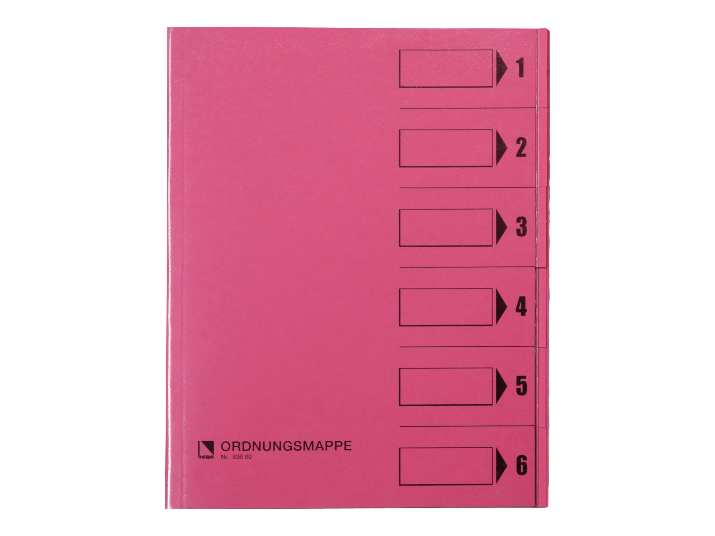 Bene Ordnungsmappe 83600RS DIN A4 6Fcher PVC rosa