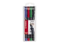 STABILO OHPen universal - Fineliner - permanent - f�r Overhead-Projektor-Folien - Schwarz, Rot, Blau, Gr�n - 0.7 mm - fein (Packung mit 4)