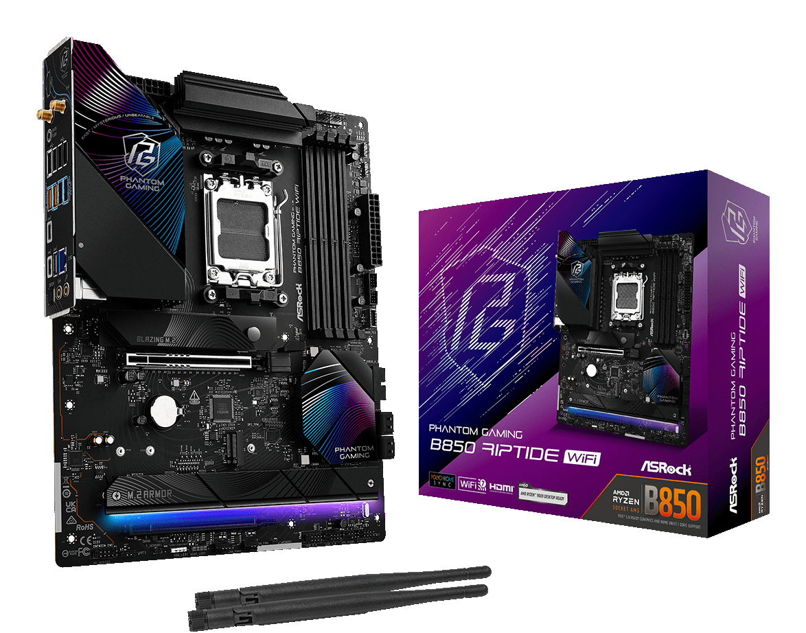 ASRock B850 Riptide WiFi Am5 D - Mainboard - AMD Sockel AM5 (Ryzen Zen4)