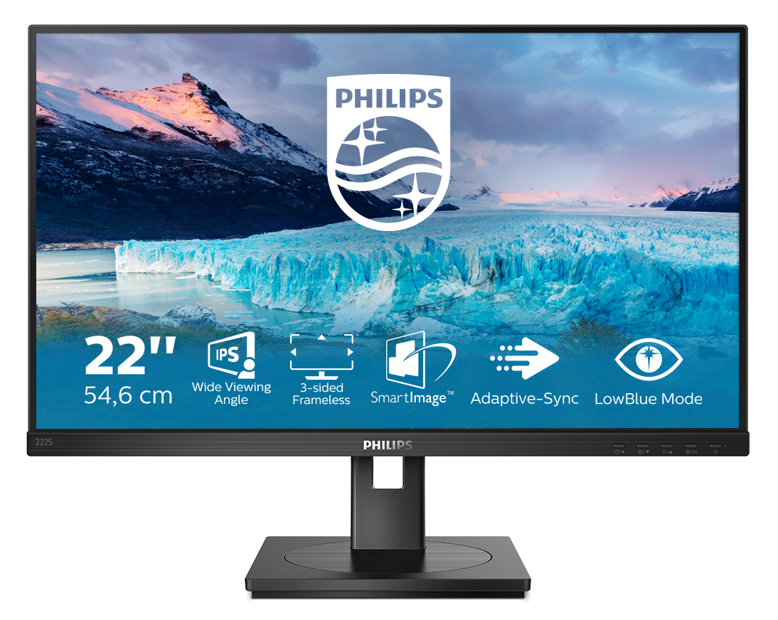 Philips S Line 222S1AE/00 computer monitor 54.6 cm (21.5) 1920 x 1080 pixels Full HD LCD Black
