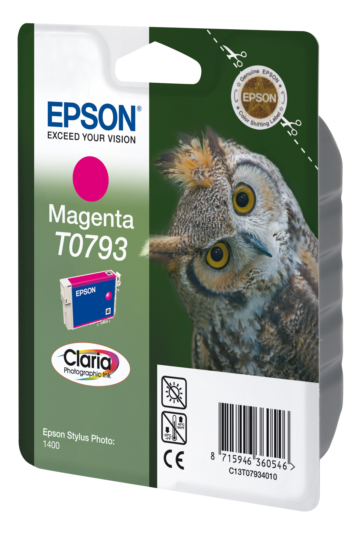Epson Owl Singlepack Magenta T0793 Claria Photographic Ink