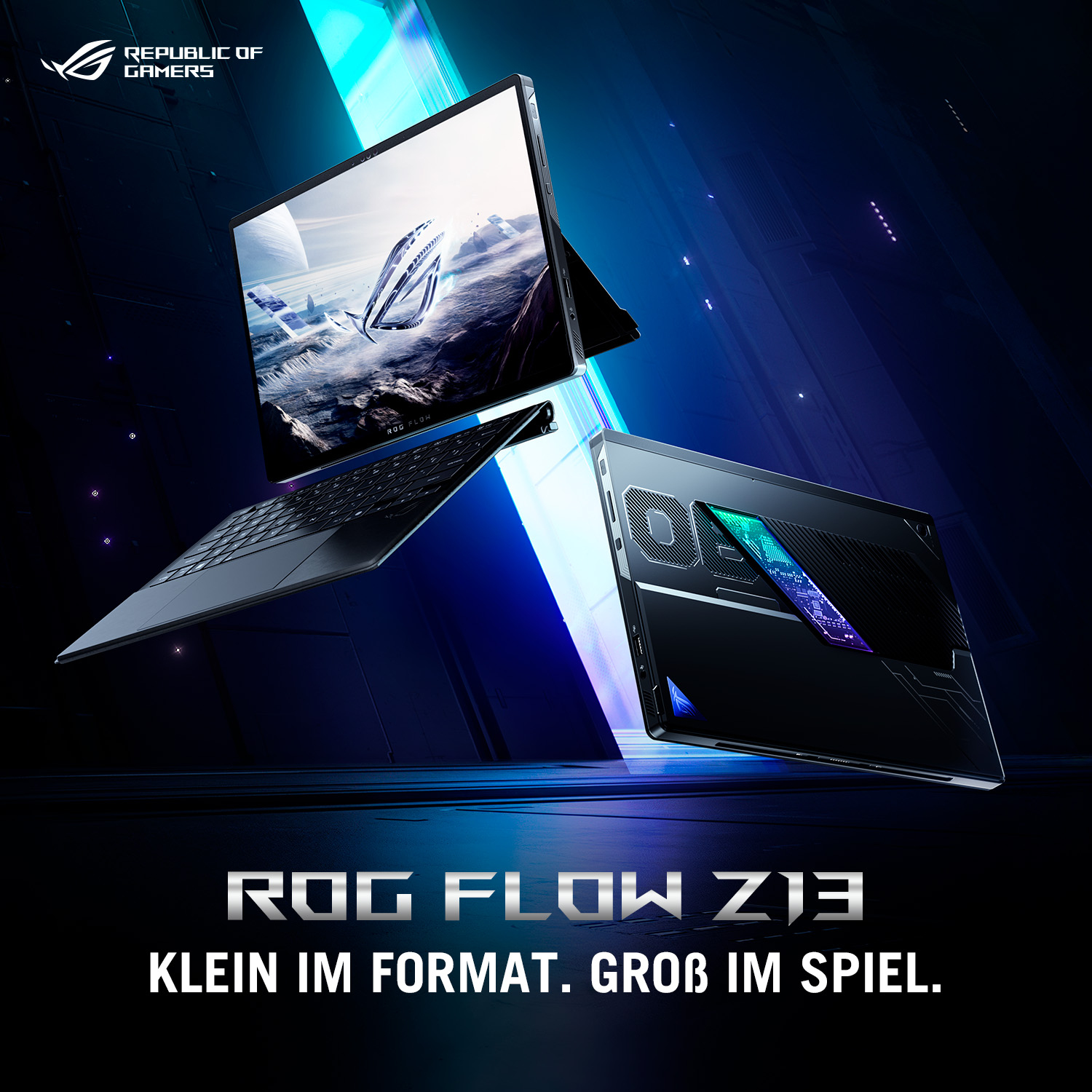 ASUS ROG Flow Z13 GZ302EA-RU074W AMD Ryzen AI Max+ 395 Computer portatile 34 cm (13.4) Touch screen WQXGA 32 GB LPDDR5x-SDRAM 1 TB SSD Wi-Fi 7 (802.11be) Windows 11 Home Tedesco Nero