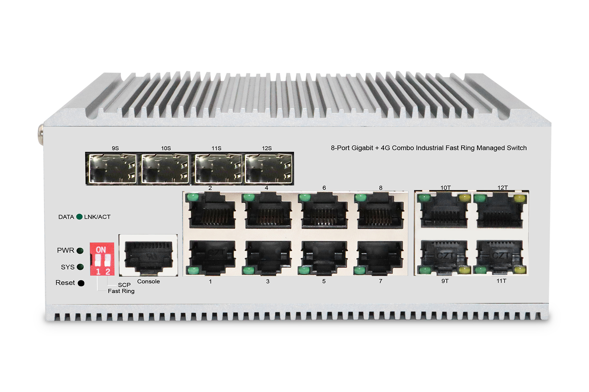 DIGITUS 8 Port Gigabit Ethernet Netzwerk Switch, Industrial, L2 managed, 4 SFP Uplink