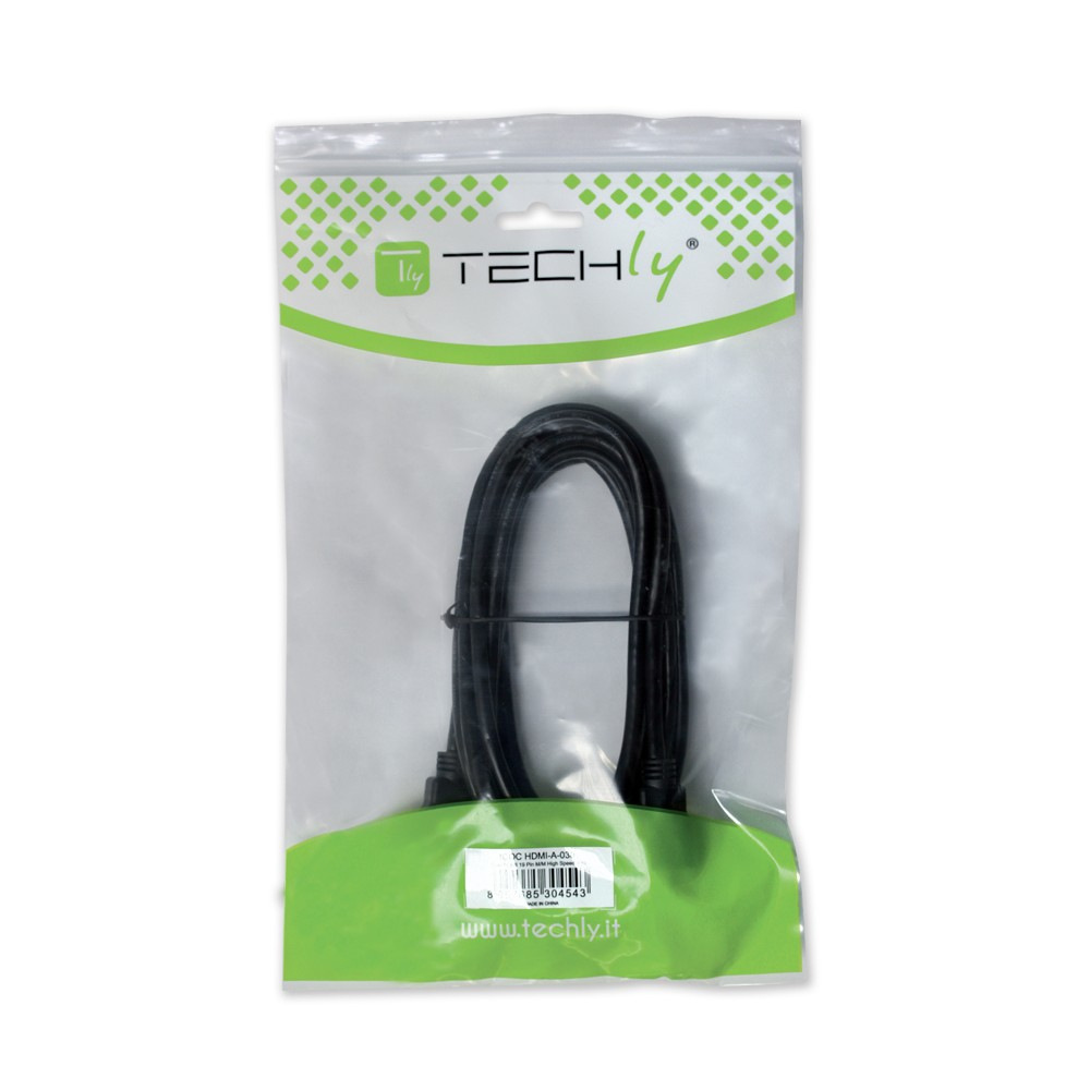 Techly HDMI 4K 60Hz High Speed Anschlusskabel ,mit Ethernet M/F, schwarz, 1,0�m