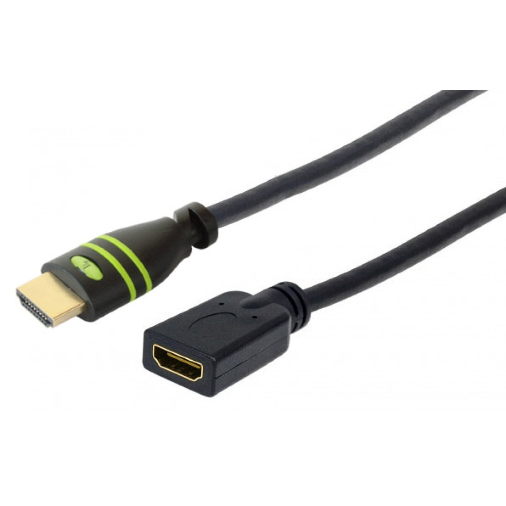 Techly HDMI 4K 60Hz High Speed Anschlusskabel ,mit Ethernet M/F, schwarz, 1,0�m