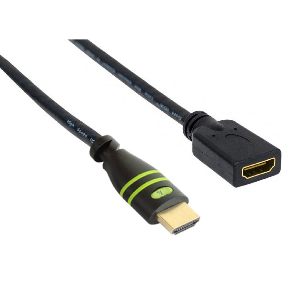 Techly HDMI 4K 60Hz High Speed Anschlusskabel ,mit Ethernet M/F, schwarz, 1,0�m