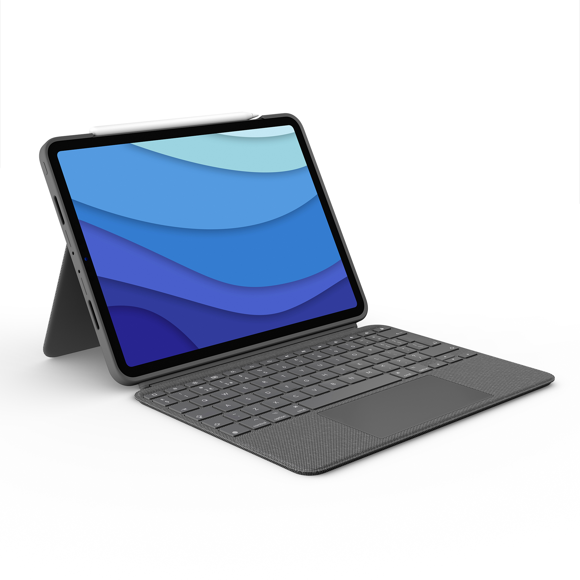 Logitech Combo Touch - Tastatur und Foliohlle - mit Trackpad - hintergrundbeleuchtet - Apple Smart connector - AZERTY - Franzsisch - Oxford Gray - fr Apple 11-inch iPad Pro (1. Generation, 2. Generation, 3. Generation)