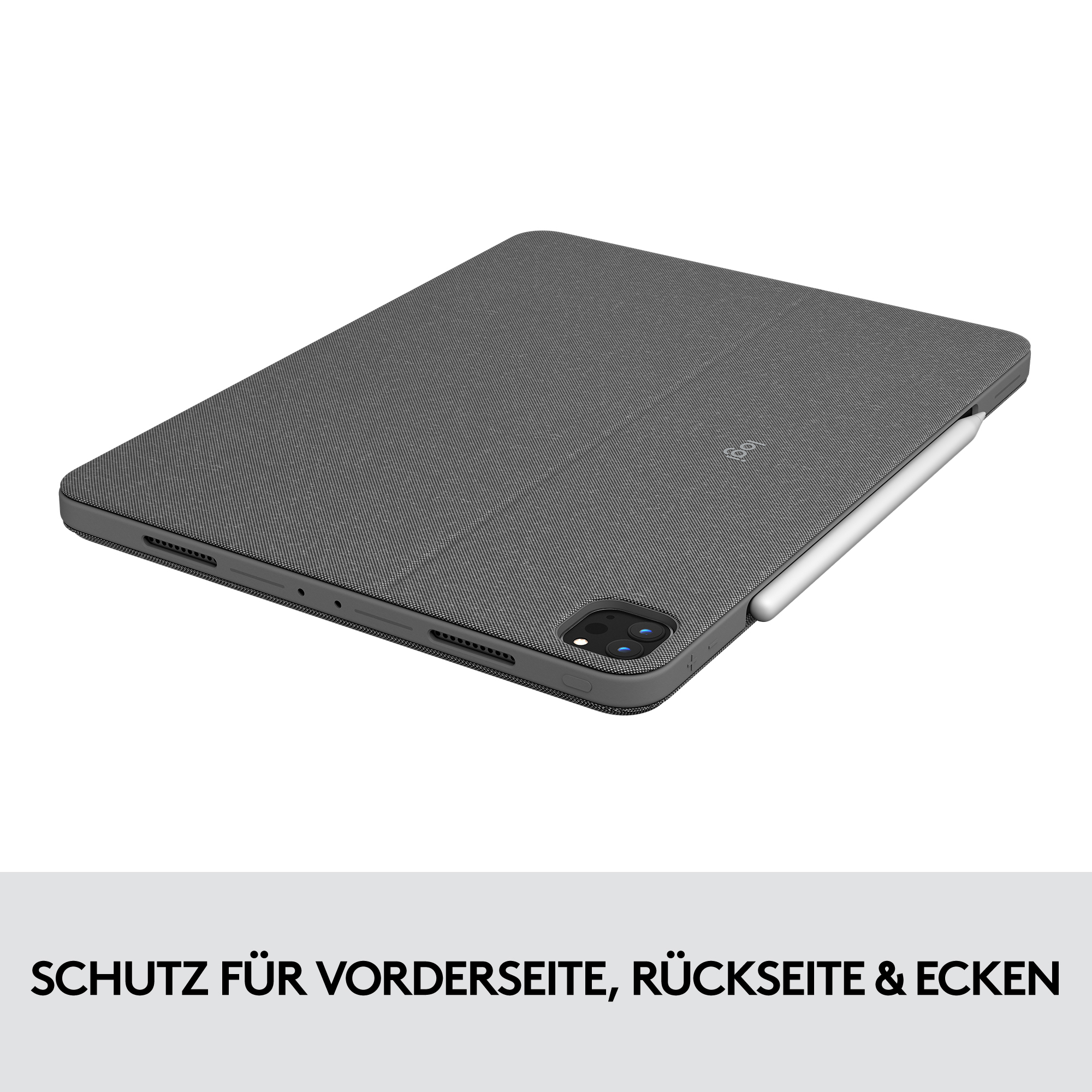Logitech Combo Touch - Tastatur und Foliohlle - mit Trackpad - hintergrundbeleuchtet - Apple Smart connector - AZERTY - Franzsisch - Oxford Gray - fr Apple 11-inch iPad Pro (1. Generation, 2. Generation, 3. Generation)