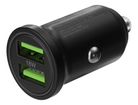 Deltaco USB car charger 2x USB-A 18 W fast charging 36 W total