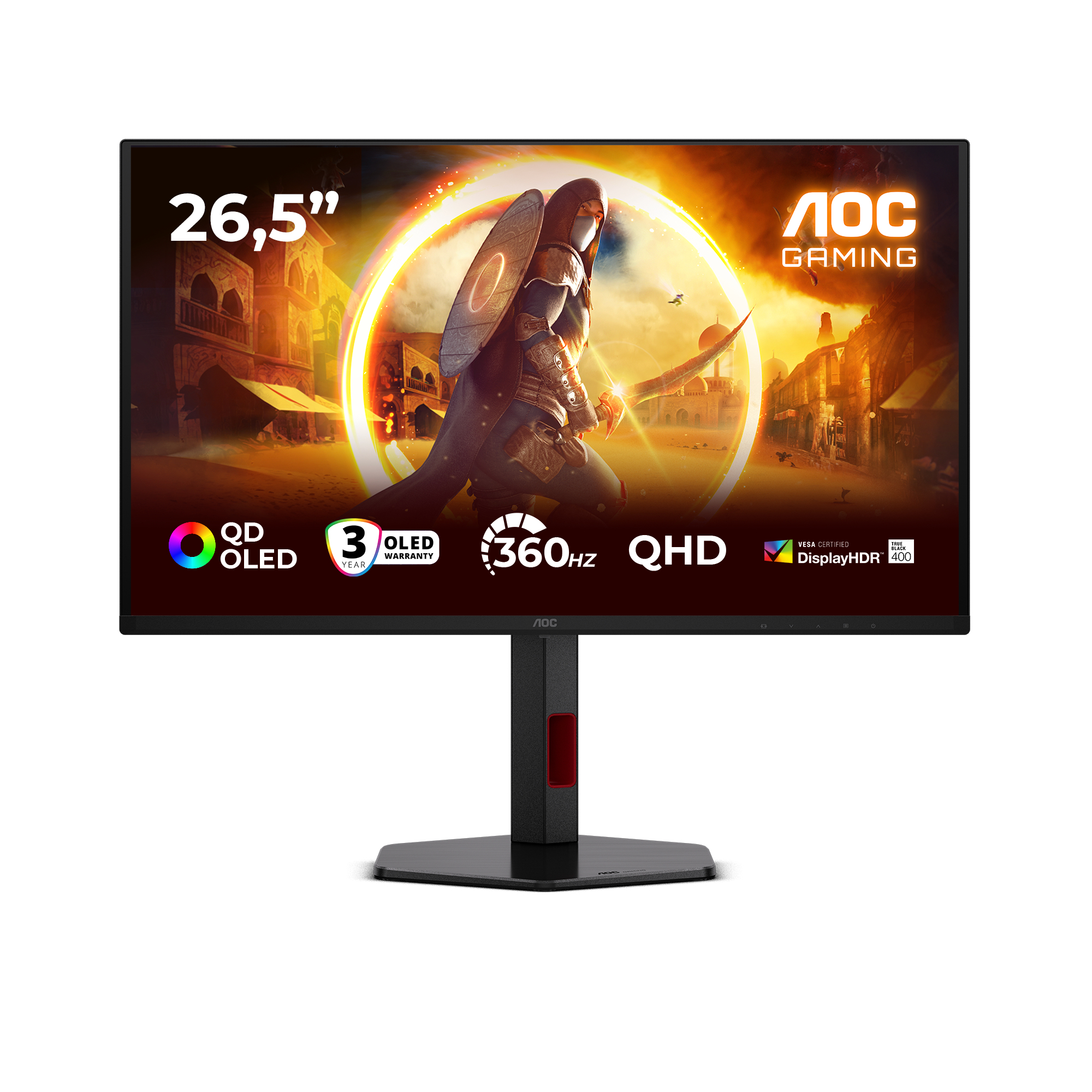 AOC G4 Q27G4SDR computer monitor 67.3 cm (26.5) 2560 x 1440 pixels Quad HD QD-OLED Black, Red