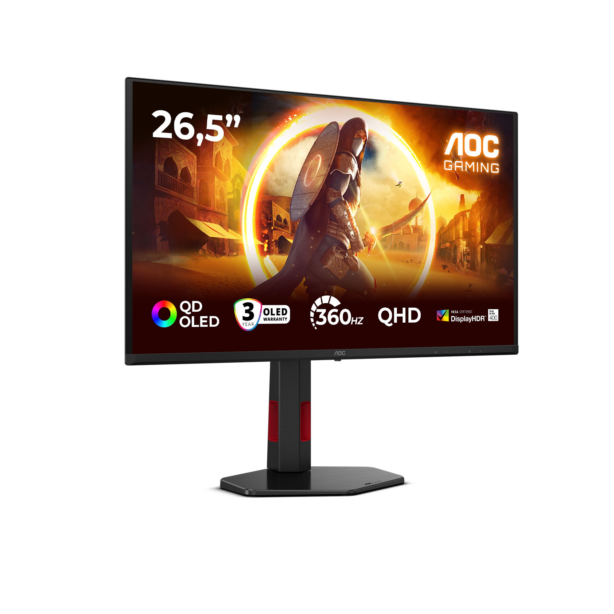 AOC G4 Q27G4SDR computer monitor 67.3 cm (26.5) 2560 x 1440 pixels Quad HD QD-OLED Black, Red