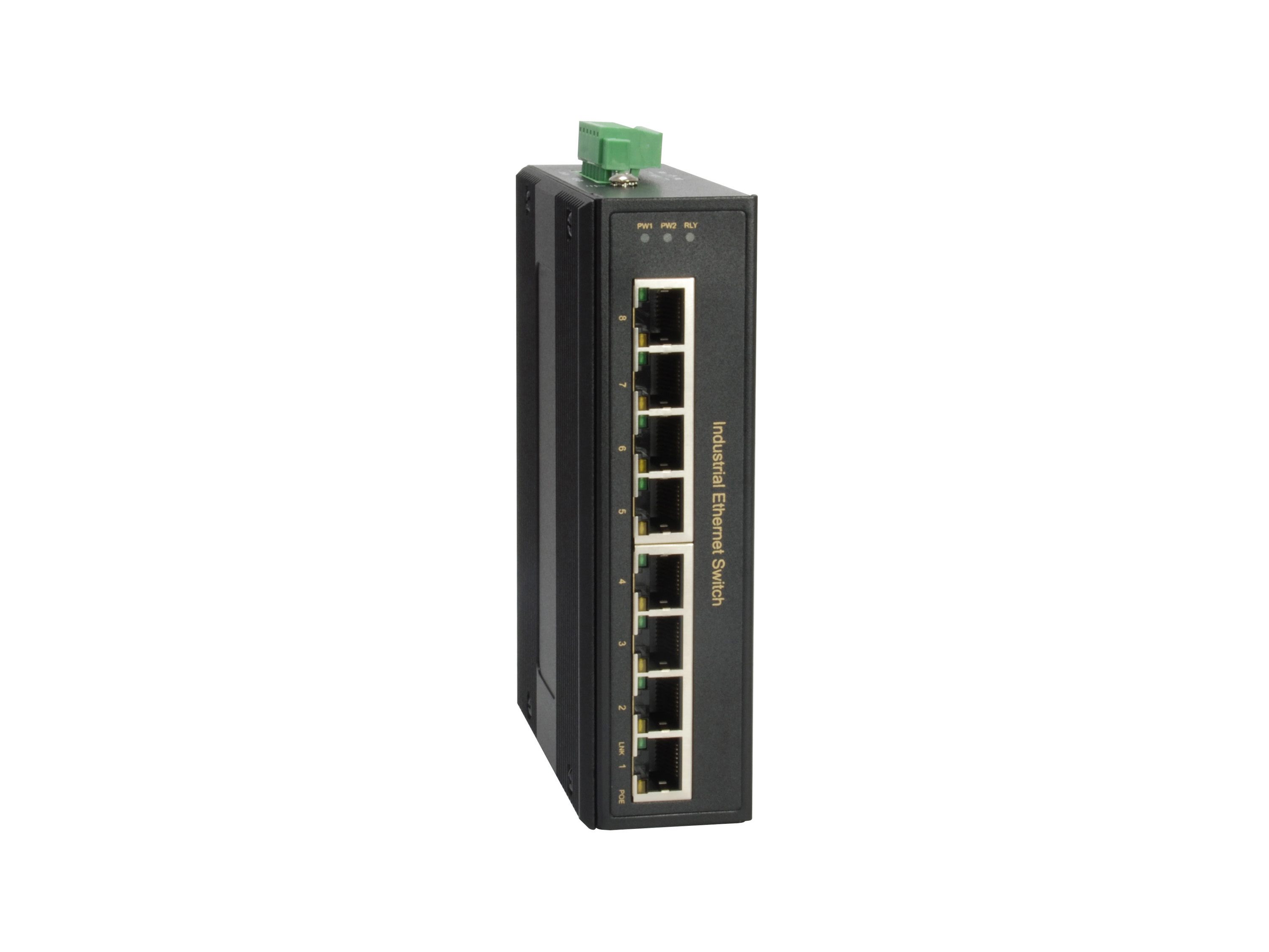 LevelOne 8-Port Gigabit PoE Industrial Switch, 4 PoE Outputs, 802.3at/af PoE, 126W, -40�C to 75�C
